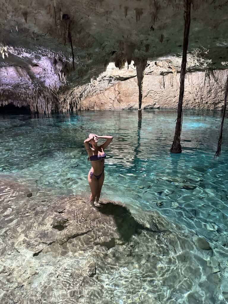 The crystal clear waters at Taak Bi Ha Cenote - the BEST Tulum Cenote