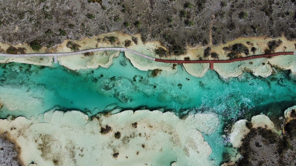 Los Rapidos Bacalar aerial shot [Unique Day Trip from Tulum or Bacalar]