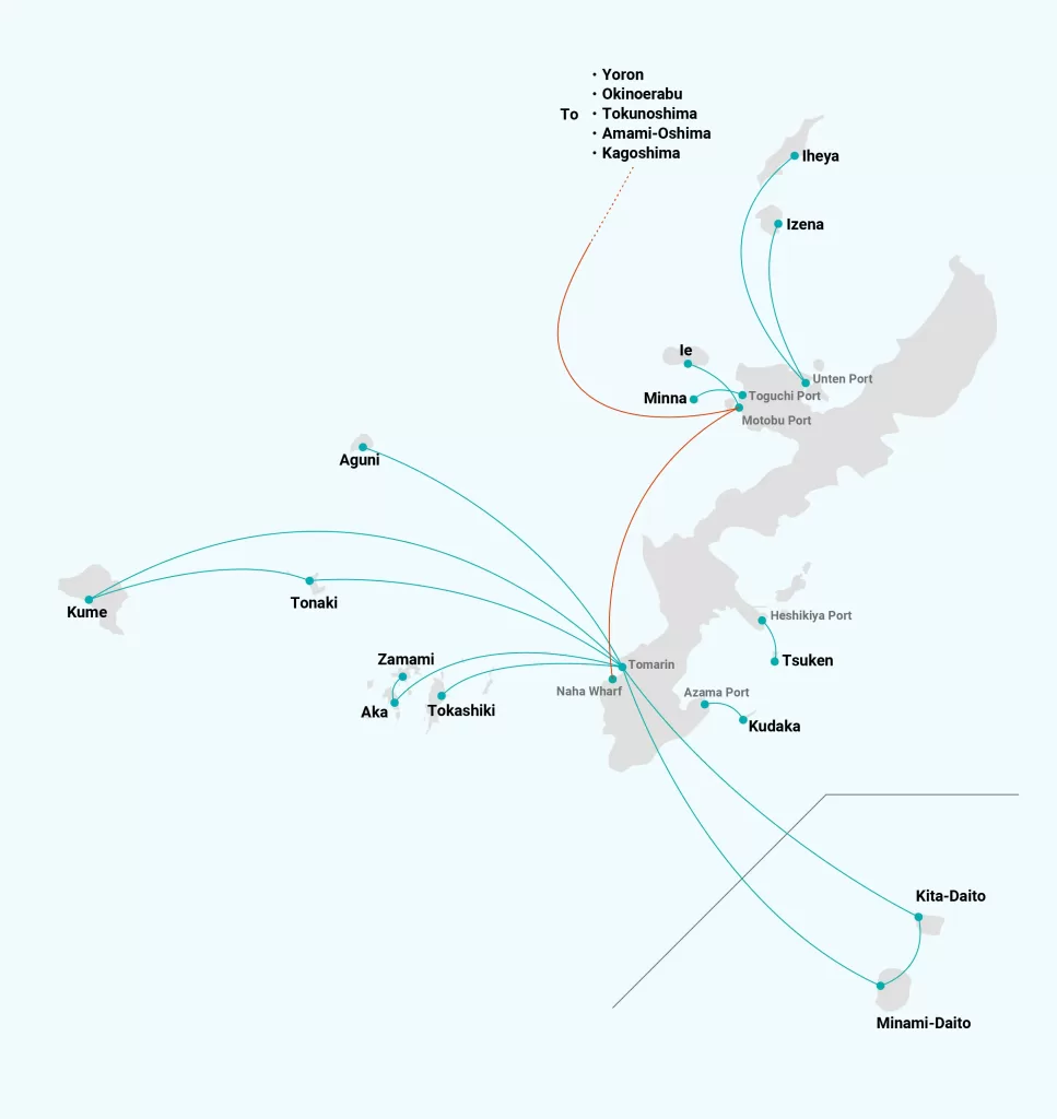 Okinawa Honto Ferry Map 