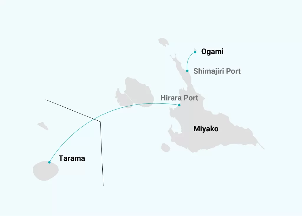 Miyako Islands ferry map