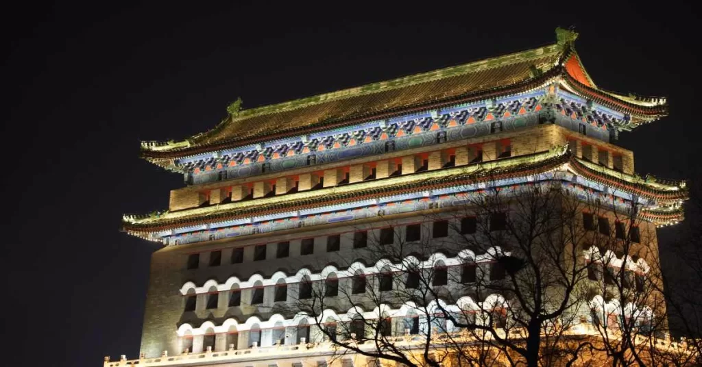 Qianmen Street Beijing at night