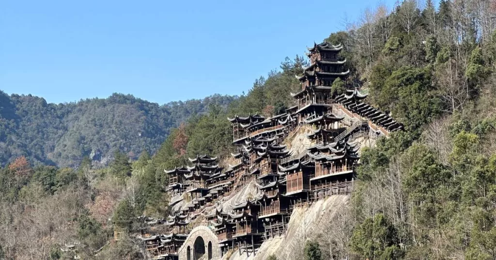 Wangxian Valley's hanging houses