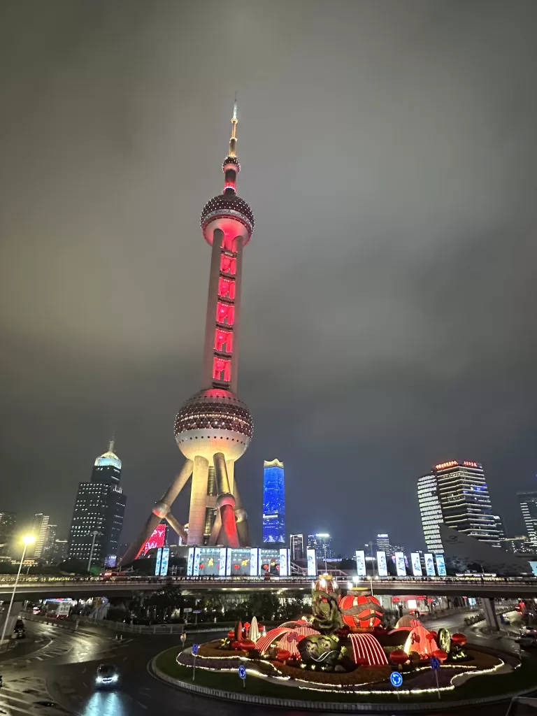 View from the bund in Shanghai at night