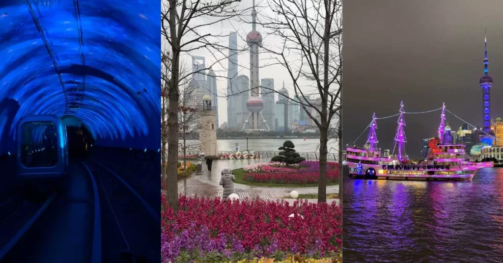 1. Bund Siteseeing Tunnel, / 2. North Bund Greenland / 3. River views from the Bund Shanghai