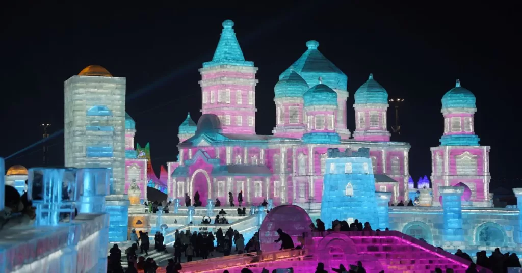 Harbin Snow and Ice Festival Night Image