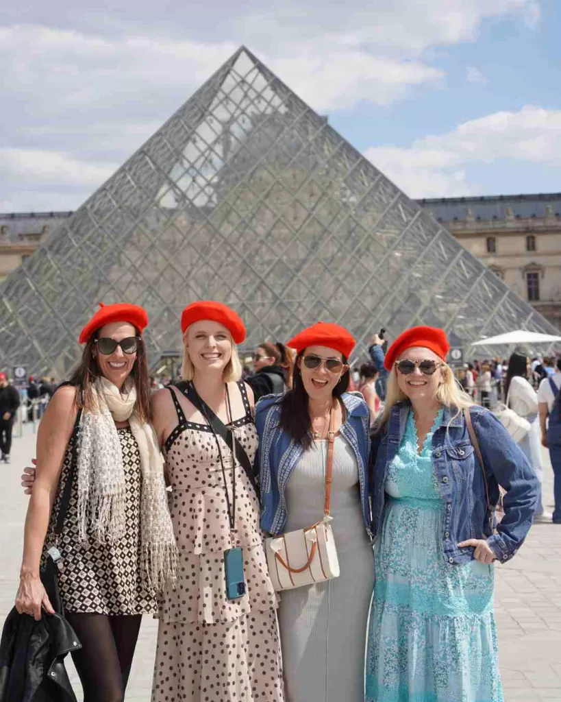 The Louve Paris with girlfriends